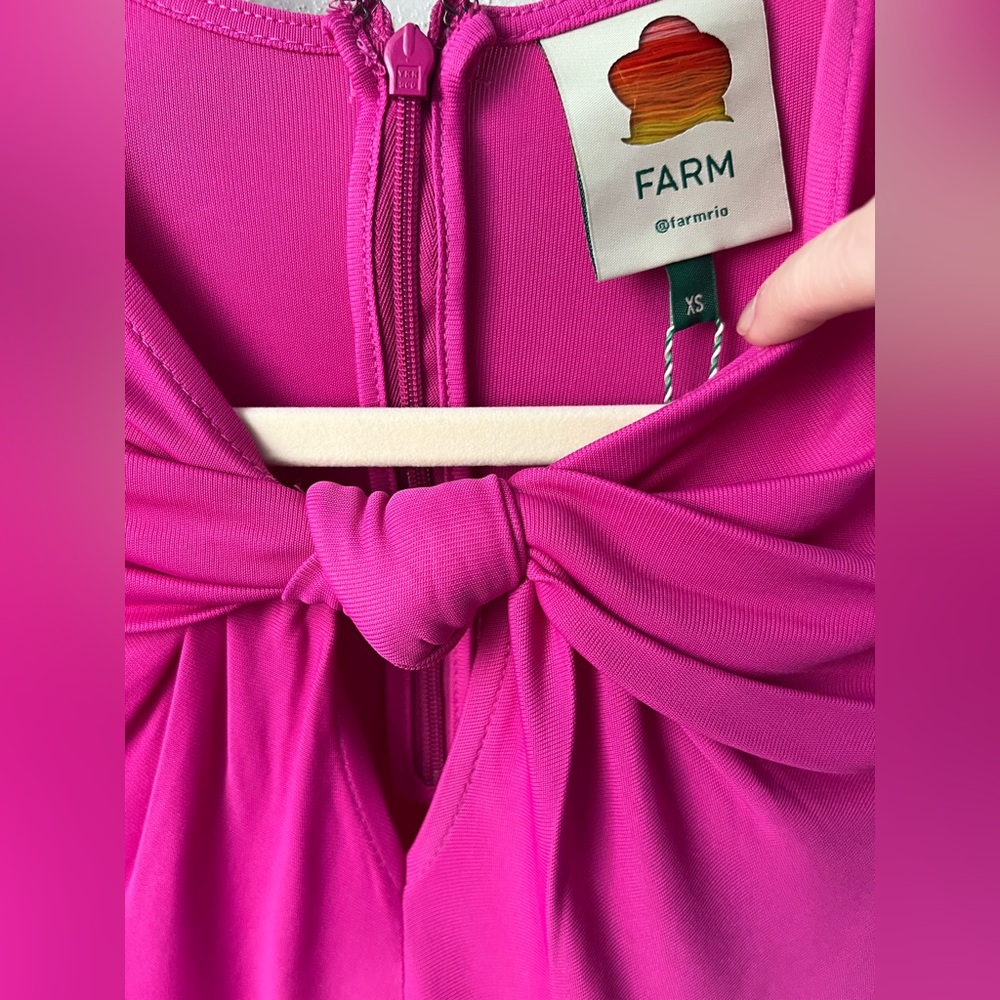 Farm Rio Bright Shot Pink Long Sleeve Bodysuit Size XS New - Picture 5 of 9